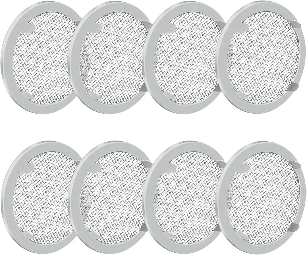 8-Pack 2" Circular Vent Covers, Steel Mesh Screen,Circular Screen with Tab Fasteners for Pet Cages (Reptiles/Birds) and Storage Shelves, Home, Garage & Industrial Airflow