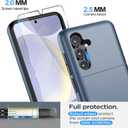for Samsung Galaxy S25 Plus/S25+ Wallet Case with Card Holder, 2X Screen Protector Dual Layer Heavy Duty Protective Hidden Card Slot Slim Case for Galaxy S25 Plus 6.7" 2025 (Blue)