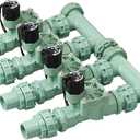 Orbit 57257 4-Valve Preassembled Sprinkler Manifold Easy Install, Smart Controller Compatible, Works with PVC & Poly Pipe, Includes 4 in-Line Valves