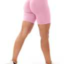 VOYJOY Women Workout Impact Shorts 2.5"/ 3.6"/ 4.5"/ 6" Scrunch Butt Lifting Gym Seamless Booty Biker Shorts (Pink, XL)