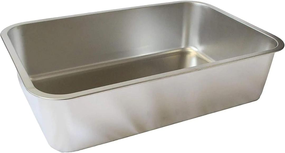 Midlee Stainless Steel Cat Litter Box- XL Size- 23.5" x 15.5" x 5.75"