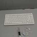 AULA F75 Pro Wireless Mechanical Keyboard with Knob,75% Hot Swappable Custom Gaming Keyboards,RGB Backlit,Pre-lubed Switches,Side Printed PBT Keycaps Creamy Sounding Computer Keyboard, Line White