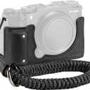 SMALLRIG X-M5 Leather Half Case Kit for FUJIFILM X-M5, Including Leather Half Case, Wrist Strap, Genuine Leather Material, Portable and Protecting (Black) - 4879