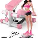 Steppers for Exercise at Home, KitGody Mini Stepper with Resistance Bands, Portable Stair Stepper for Home 330LBS Capacity, Adjustable Height Fitness Stepper Machine