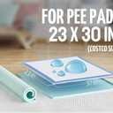 TidyFriend 3 Pk Pee Pad Holder Tray for 30 x 23 Pee Pads with Corner Lock Holes, Raised Edges, Non-Spill, Easy to Clean Silicone Dog Potty Tray Holder, For Indoor Floor Protection (Turquoise)