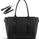 LOVEVOOK Teacher Tote Bag for Women, Quilted Work Tote Nurse Laptop Bag, Large Computer Shoulder Bags with Zipper for Travel