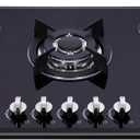36 Inch Gas Cooktop, Tempered Glass 5 Burners Stovetop Built-in Dual Fuel Gas Stove Top NG/LPG Convertible Gas Cooktop