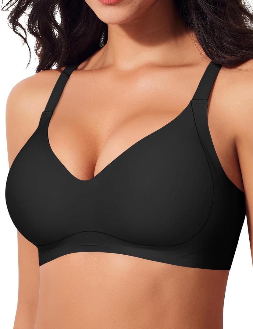 Bras for Women Wireless Supportive Seamless No Underwire Bras Full Coverage Comfortable Everyday Bra  Large