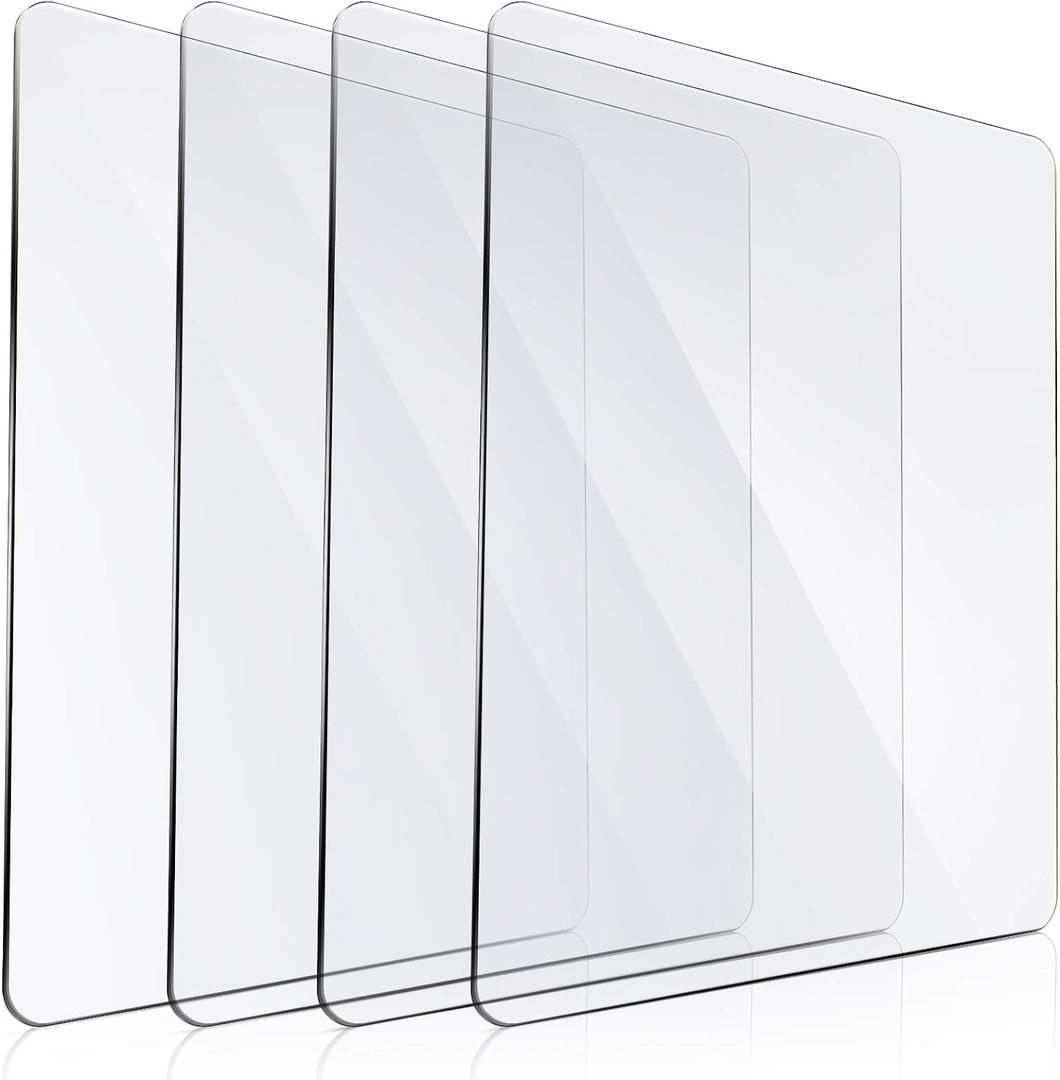 Blulu Transparent Acrylic Cutting Pads, 8.7x6.1x0.1 Inch Die Cutting Plates for Small Die-Cutting Machines, Embossing Craft Pads for DIY Scrapbooking Card Making(4 Pieces,8.7 x 6.1 Inch)