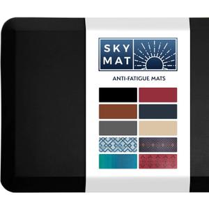 Sky Solutions Anti Fatigue Floor Mat - 3/4" Thick Cushioned Kitchen Rug, Standing Desk Mat - Comfort at Home, Office, Garage - Non Slip, Durable and Stain Resistant (20" x 39", Black)