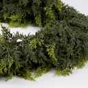 6FT Real Touch Cedar Garland - Artificial Christmas Garland Fake Green Faux Thick and Lush Pine Needles Garlands for Table Fireplace Mantle Holiday Home Indoor Outdoor Decor