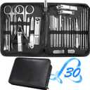 Manicure Set 30 in 1 Fingernail Clipper Set,RedFlow Nail Clippers & Toenail Clippers,Manicure Kit,Pedicure Kit,Suitable for Travel Manicure Tools,Nail Kit with Everything Profe (Black)