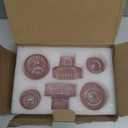 NEOEGOR Taper Votive Candle Holder for Pillar Candles Tealight, Candlestick Holder for Wedding Christmas Tea Party, Boho Ribbed Vintage Crystal Glass Table Centerpiece Decor, Bulk Set of 6 (Pink)