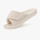 Litfun Orthopedic House Slippers for Women Adjustable Arch Support Indoor Slippers Open Toe Corduroy Bedroom Shoes size 9