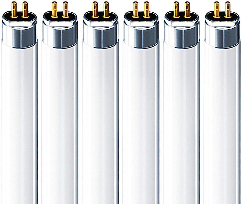 LUXRITE F54T5/841/HO 54W 46 Inch T5 Fluorescent Tube Light Bulb, 4100K Cool White, 4200 Lumens, G5 Mini Bi-Pin Base, LR20770, 6-Pack