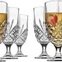 Godinger Iced Beverage Glasses, Stemmed Crystal Glass Drinking Glasses - Dublin Collection, 16oz, Set of 8