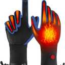 Heated Glove Liners for Men Women, Rechargeable Battery Electric Heated Gloves, Winter Warm Glove Liners for Arthritis Raynaud, Thin Gloves Motorcycle Ski Snowboarding Riding Hiking (X-Large, Black-Blue)