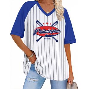 Baseball Game Jersey Women Baseball Team Tee Shirt Sports Fan T-Shirt (White, L)