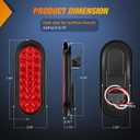 Nilight 6Inch Oval Trailer Tail Light 3PCS Red 24LED Stop Brake Turn Marker Lights w/Flush Mount Grommets Plugs IP67 Waterproof for 12V Truck ATV UTV Bus RV Camper