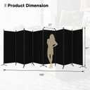 Room Divider-Folding Privacy Screens, 6 ft Partition Room Dividers Wall for Separation, Home, Office, Classroom, Studio (Black, 8 Panel)