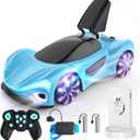 SIMREX Gesture Sensing Remote Control Car with Charging Dock - 360 Rotate Drift RC Stunt Car Toy, 40 Min Playtime, Dual Control, Spray Mist & LED Lights, Birthday Gift for Kids Boys GirlsBlue