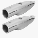Aramox Boat Rail End for Marine Boat, 2Pcs 7/8in Handrail End 316 Stainless Steel Anti- Accessory