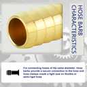 ChillWaves Brass Hose Barb Fittings, Tee 3 way Union Intersection/Splitter Fitting 5/8" Barb x 5/8" Barb x 5/8" Barb with Hose Clamp For Water/Fuel/Air(3-PACK)