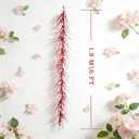 idyllic 6 Ft Valentine's Day Pink & Red Flower Wreath Decorations, Artificial Floral Garland with Bendable Stems for Front Door Mantel Table Bedroom Wedding Decor