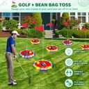 TERRAMUS Light Up Golf Play Set - Upgraded Backyard Golf Chipping Game with 6 LED Targets, 2 Clubs, 18 Balls, 6 Bean Bags, Night Golf Toys Gifts for Kids Golfers Family Indoor Outdoor Beach Lawn Park