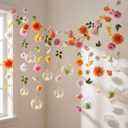 18 Pcs 3.15'' Hanging Glass Tealight Candle Holder and Flower Garlands Globe Air Plant Terrariums for Wedding Centerpiece Christmas Arch Party Decor