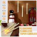 Retisee 50 Pack Flameless Taper Candles Bulk 10.8 Inch Ivory Spiral Battery Operated Flickering Warm 3D Wick Light LED Candlesticks for Halloween Christmas Wedding Home Window Decorations