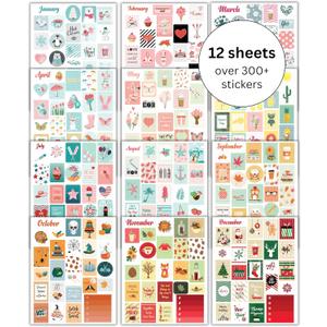 Lamare Seasonal Planner Stickers for Journaling  Aesthetic, Inspirational, and Fun Monthly and Holiday Calendar Stickers for Adults Planner for Scrapbooks & Notebooks