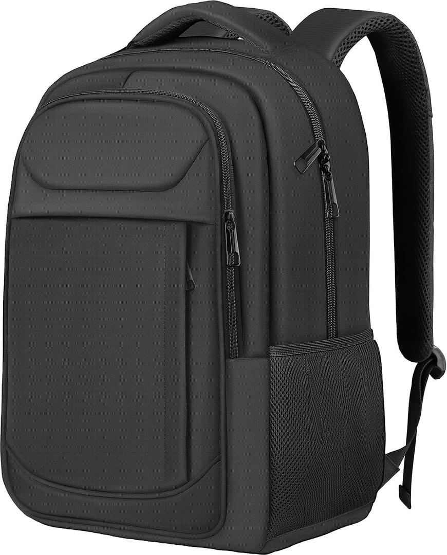 Travel Laptop Backpack 17 Inch, Durable Professional Travel Backpack for Men Women with LifetimeWarranty, Airline Approved Big Large Business Work School College Computer Backpack, Black, 17.3 Inch