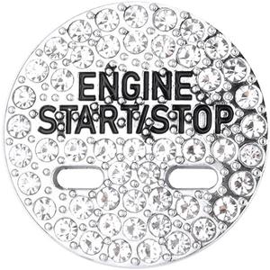 2 x 1797 Ignition Button Caps Compatible with Chevy Chevrolet Bling Accessories Equinox Impala Malibu Tahoe Start Stop Engine Interior Parts Covers Decals Stickers Decorations Men Crystal Zinc Cute Silver