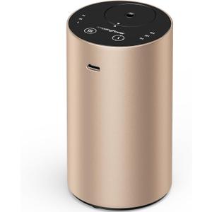 Waterless Essential Oil Diffuser, Rechargeable Scent Diffusers with 3 Mist Levels & Timers, Portable Aromatherapy Diffuser for Home Car Room Studio Office, Desert Titanium