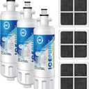 ICEPURE ADQ36006101 Replacement for LG LT700P, Kenmore Elite 9690, ADQ36006102, RFC 1200A, 46-9690 469690, ADQ36006101-S, LFXS30766S, WSL-3, FML-3, Refrigerator Water and LT120F Fresh Air Filte,3Combo