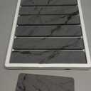 Small Stone Dish Drying Mat for Kitchen Counter, 2 PCS 16"12" & 8"x4" Quick Dry Stone Mats, Foldable Water Absorbing Diatomaceous Earth Drying Dish Pad for Countertop Bottles Utensils Cups(Dark Gray)