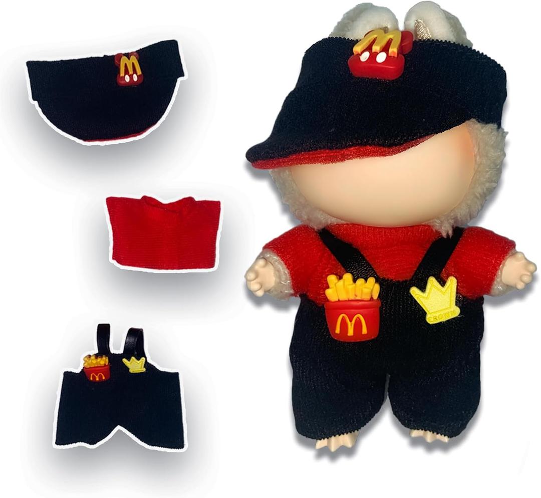 Clothes for Lububu 17cm Dolls(NO Doll) Outfit with Accessories Suit for Lububu Cute Stylish,Dress Up 3 Piece Set Hat Clothing for lububu