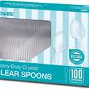 POSATE Heavyweight Plastic Spoons, Clear, 100 Count