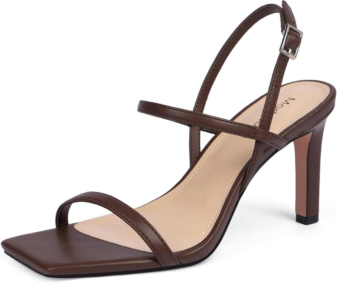 Modatope Womens Sandals Open Toe Strappy Sandals Ankle Strap High Heel Sandals for Women 7.5