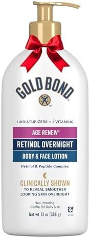Gold Bond Age Retinol Overnight Body & Face Lotion, With Retinol & Peptide Complex, 13 oz.