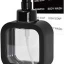 SVLX YIXVN Foaming Soap Dispenser, 300ml (10oz) Plastic Refillable Foaming Hand Soap Dispenser with 8 Pcs Waterproof Labels, Foam Pump Bottle for Bathroom and Kitchen (Black)