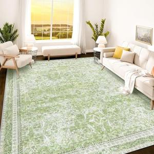 Istana 9x12 Area Rug - Light Green 9 x 12 Area Rugs for Living Room - Foldable 9x12 Rugs for Bedroom/Living Room Rug -Stain Resistant Washable Rugs - Eco-Friendly Area Rugs