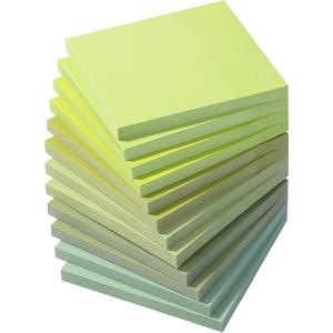 Mr. Pen- Sticky Notes, 3”x3”, 12 Pads, 600 Sheets, Shades of Green Sticky Notes