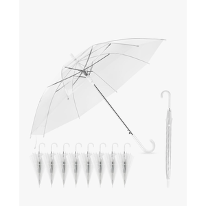 Clear Wedding Umbrellas Bulk, High-Visibility Transparent Rain Umbrella, Firm and Durable, Easy Operation, Large Clear Umbrella for Wedding Bride Groom Photography Golf Outdoor
