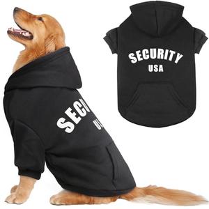 Dog Sweaters for Large Dogs,Security Dog Hoodie Warm Cozy Brushed Fleece Interior Pet Clothes Sweatshirt with Pocket Hoodie for Large Dogs(L)