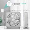 AMACOOL Table Fan, 12 inch Box Fan with 3 Adjustable Speeds & 8HRS Timer, Adjustable Angle Quiet Air Circulator, Desktop Fan for Bedroom Bathroom Kitchen Office, AC Adapter Included, Grey