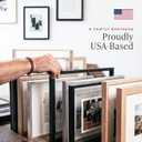 Americanflat 25x25 Poster Frame - Slim Molding - Black | Polished plexiglass front, sawtooth hangers included, secure turn-tab backing, fits photos, posters and art