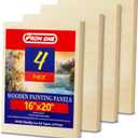 4 Pack 16x20 Basswood Paint Pouring Panels Wood Painting Boards for Acrylic Pouring, Oil & Resin Art Sturdy Pre-Sanded Artist Panels for Professionals & Exhibitions