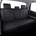 YIERTAI Tundra Seat Covers Compatible with Toyota Tundra 2008-2022 2023 2024 2025 2026 Crewmax Double Cab SR5 Limited Platinum TRD Pro Tundrasine 1794 Edition Waterproof Leather (5 PCS Full Set/Black)